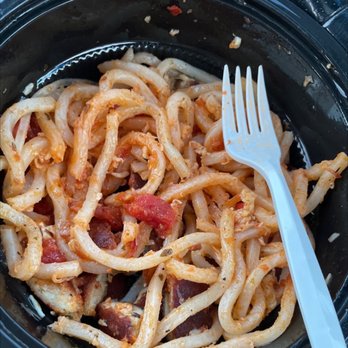 Noodles and Company - Started off as buttered udon noodles. I had to add the marinara sauce that came with my garlic cheesy bread because I had no flavor - Noodles Near Me - Downey, California