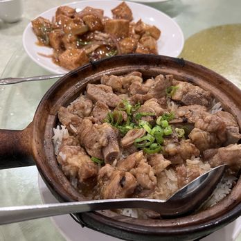 Taisan Huakee Restaurant - 30. Braised Tofu in Casserole and 9. Five Spice Spare Ribs Claypot Rice - Chinese Near Me - San Francisco, California