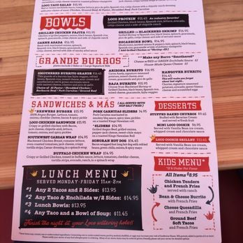 Loco Patron - Menu - Sports Bars Near Me - Scottsdale, Arizona