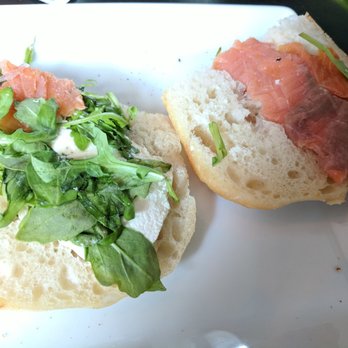 Siphon Coffee - Salmon and cream cheese panini $11...tiny portion of salmon and I asked for no cream cheese - Cafes Near Me - Houston, Texas