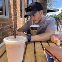 Iced Chai out on the patio