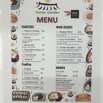 Korea Garden - Menu - Korean Near Me - Indianapolis, Indiana Korea Garden - Menu - Korean Near Me - Indianapolis, Indiana