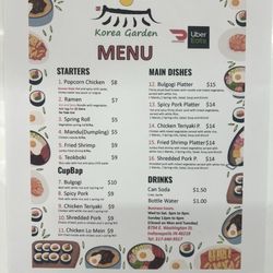 Korea Garden - Menu