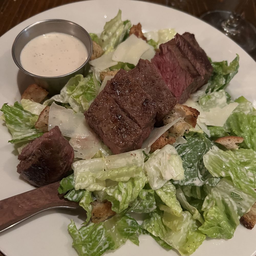 Steak Caesar salad - the steak is always cooked so well and the dressing is one of my favorites. Steak Caesar salad - the steak is always cooked so well and the dressing is one of my favorites.