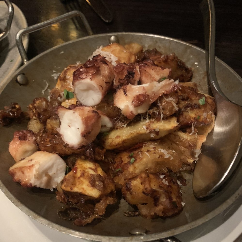 Ultreia - Patatas Bravas with Octopus. - Tapas Bars Near Me - Denver, Colorado Ultreia - Patatas Bravas with Octopus. - Tapas Bars Near Me - Denver, Colorado