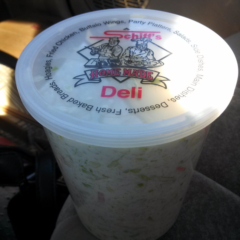 Here it is, Schiff's cole slaw. YES i am in my car & pulled over, fork in hand ready to partake. Im very happy. Here it is, Schiff's cole slaw. YES i am in my car & pulled over, fork in hand ready to partake. Im very happy.
