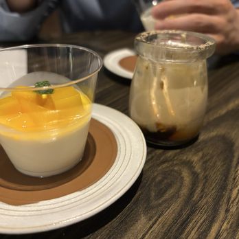 Sushi Taro - Mango panna cotta and hojicha pudding (restaurant week desserts) - Sushi Bars Near Me - Washington, DC, District of Columbia Sushi Taro - Mango panna cotta and hojicha pudding (restaurant week desserts) - Sushi Bars Near Me - Washington, DC, District of Columbia