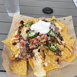 Bozeman Taproom & Spirits - Nachos with Jalapeño, and Pulled Pork delicious.