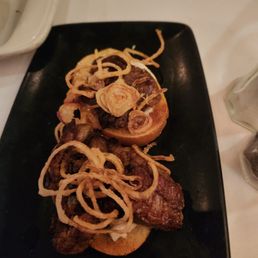 Best Appetizer! Beef Tenderloin Crostini is so good. Will order every time! Best Appetizer! Beef Tenderloin Crostini is so good. Will order every time!