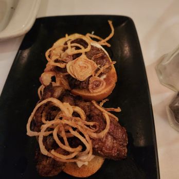 Arthur's Steakhouse - Best Appetizer! Beef Tenderloin Crostini is so good. Will order every time! - Seafood Near Me - Addison, Texas Arthur's Steakhouse - Best Appetizer! Beef Tenderloin Crostini is so good. Will order every time! - Seafood Near Me - Addison, Texas