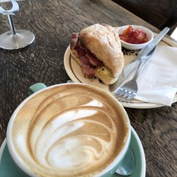 staveley Cafe - Latte and buttie.