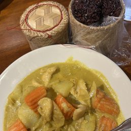 Yellow Curry with Black Sticky Rice Yellow Curry with Black Sticky Rice