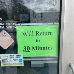 US Post Office - It's says will return in 30 minutes but from what time?!?!