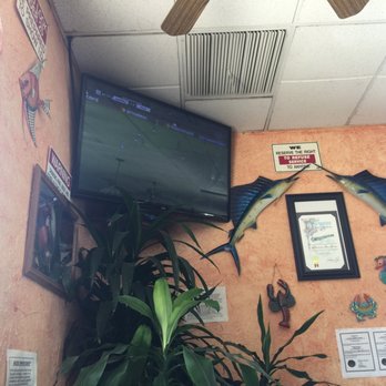 Mariscos Los Arcos - 1 of at least 5 television sets in restaurant (soccer game going on) - Mexican Near Me - Canoga Park, California Mariscos Los Arcos - 1 of at least 5 television sets in restaurant (soccer game going on) - Mexican Near Me - Canoga Park, California
