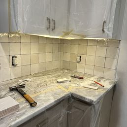 Backsplash and countertop Backsplash and countertop