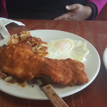 Fitzy's Old Fashioned Diner - Pork tenderloin with eggs over medium with home fries. - American Near Me - Columbus, Ohio Fitzy's Old Fashioned Diner - Pork tenderloin with eggs over medium with home fries. - American Near Me - Columbus, Ohio