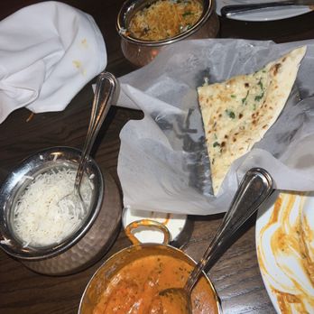 Andaaz - Chicken Tikka Masala (GF), Garlic Naan, and Chicken Biryani (V, GF) - Buffets Near Me - Asheville, North Carolina Andaaz - Chicken Tikka Masala (GF), Garlic Naan, and Chicken Biryani (V, GF) - Buffets Near Me - Asheville, North Carolina