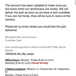 Caribbean Pools & Spas - Caribbeans pools response to the missing equipment.