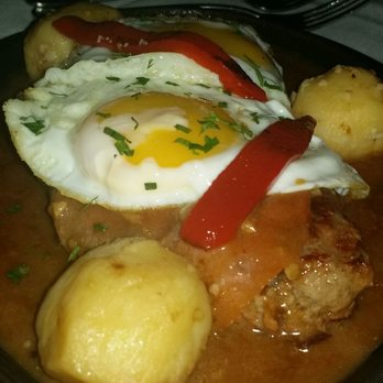 Sayola Restaurant - New York Strip Chef Jack Style NY Strip Topped With Serrano Ham, Two Sunny Side Up Eggs in Light Brown Sauce,Roasted Potato. #Phenomenal - Spanish Near Me - Tenafly, New Jersey Sayola Restaurant - New York Strip Chef Jack Style NY Strip Topped With Serrano Ham, Two Sunny Side Up Eggs in Light Brown Sauce,Roasted Potato. #Phenomenal - Spanish Near Me - Tenafly, New Jersey