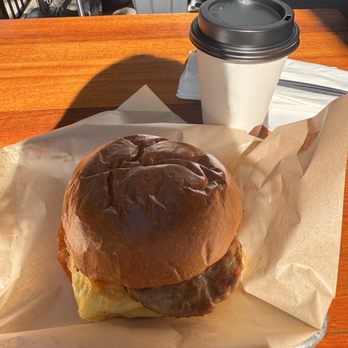 Cordova Cafe & Bottleshop - The Breakfast Sandwich with sausage - Cafes Near Me - Pasadena, California