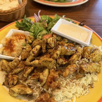 Mediterranean Bistro - Pomegranate Chicken Sharma Plate - Lebanese Near Me - Sacramento, California Mediterranean Bistro - Pomegranate Chicken Sharma Plate - Lebanese Near Me - Sacramento, California