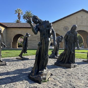 Rodin Sculpture Garden - The Burghers of Calais - note the anguish and emaciation and the ropes around their necks. - Museums Near Me - Stanford, California Rodin Sculpture Garden - The Burghers of Calais - note the anguish and emaciation and the ropes around their necks. - Museums Near Me - Stanford, California