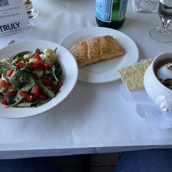 Orange Hill Restaurant - Roasted Cauliflower Salad with a side of salmon and the Mushroom Bisque - New American Near Me - Newburgh, New York