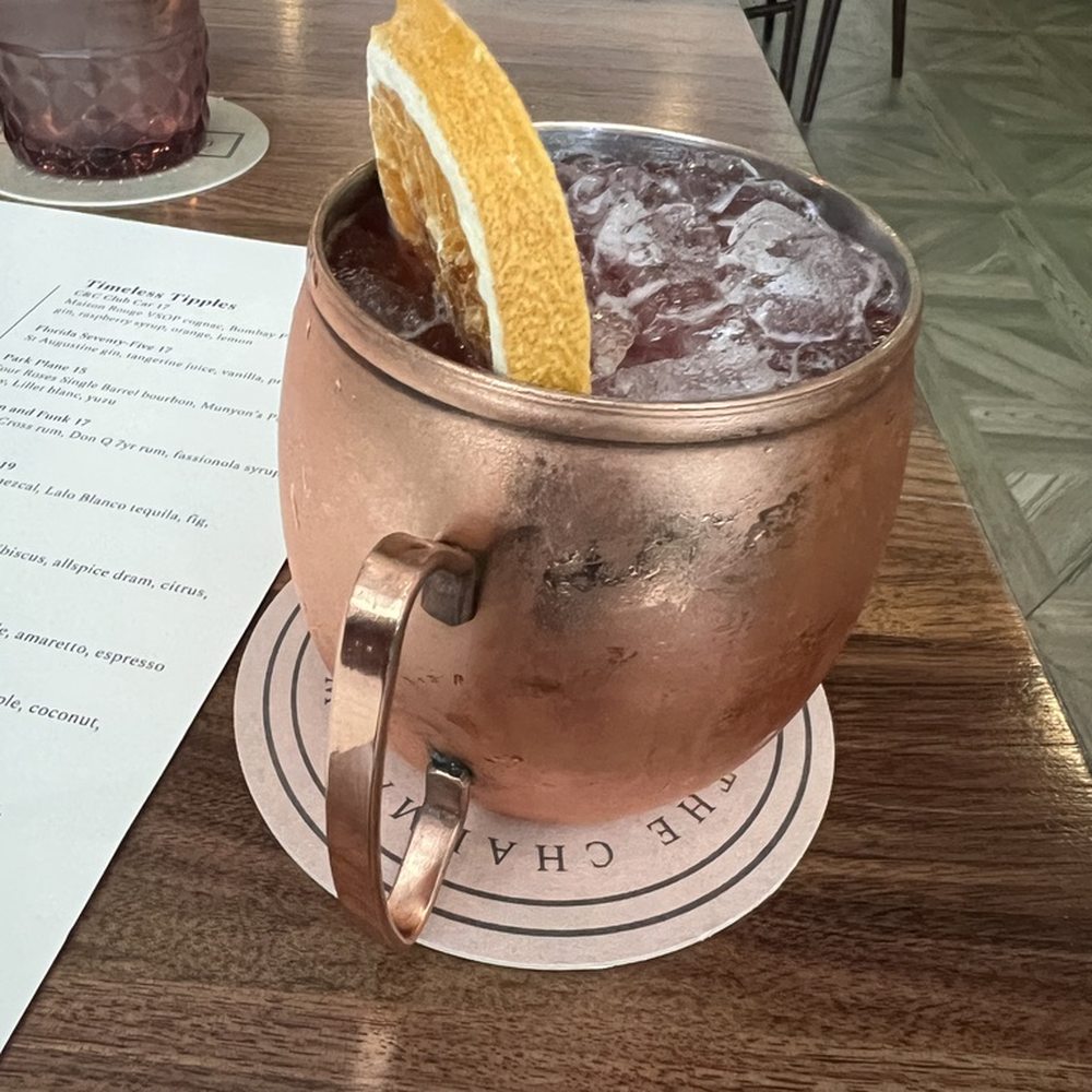 The Chapman - NA - Gentle Breeze $10 -
Blood orange, fassionola, lemon, vanilla, ginger beer - Lounges Near Me - Winter Park, Florida The Chapman - NA - Gentle Breeze $10 -
Blood orange, fassionola, lemon, vanilla, ginger beer - Lounges Near Me - Winter Park, Florida