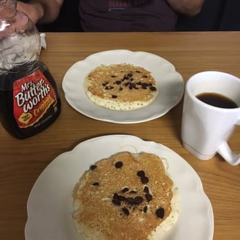 Joe's Cafe - Delicious chocolate chip pancakes! This is supposed to be one regular pancake but they waitress split it in two for us. - Breakfast & Brunch Near Me - Lehigh Acres, Florida