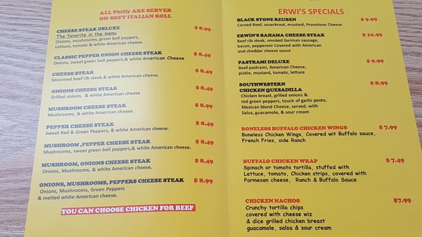 Menu photo 4 Erwin's Philly Cheese Steak Everett, WA Menu photo 4 Erwin's Philly Cheese Steak Everett, WA