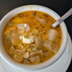 Summer corn chowder or something like that. Vegetarian