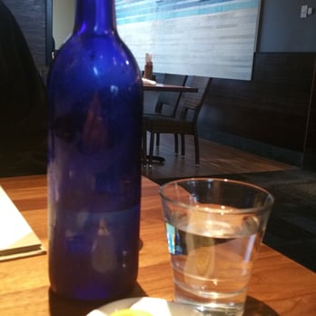Pacific Catch - Refreshing cold water in a nice, blue bottle served upon seating. - Seafood Near Me - Dublin, California
