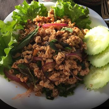 Po Thai Restaurant - Larb Chicken Salad - Thai Near Me - Playa del Carmen, ROO