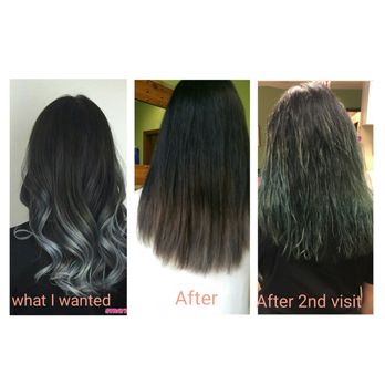 T Loren Studio - Don't go here! I wanted grey ombre and I got brown hair then green hair - Hair Salons Near Me - Woodridge, Illinois