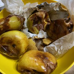 Rotten pears that had liquified in the package.
