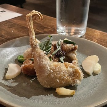 Pomet - crunchy salt & pepper WOLFE RANCH quail - New American Near Me - Oakland, California Pomet - crunchy salt & pepper WOLFE RANCH quail - New American Near Me - Oakland, California