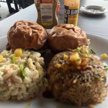 Our Place - Sunday Special Pulled: Pork Sliders, Mac Salad, & Pineapple Fried Rice - New American Near Me - Lake Forest, California Our Place - Sunday Special Pulled: Pork Sliders, Mac Salad, & Pineapple Fried Rice - New American Near Me - Lake Forest, California