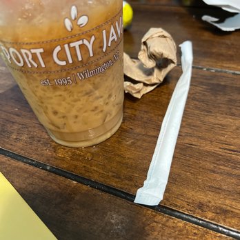 Port City Java - Masonboro Loop - a plastic cup of iced coffee - Coffee & Tea Near Me - Wilmington, North Carolina Port City Java - Masonboro Loop - a plastic cup of iced coffee - Coffee & Tea Near Me - Wilmington, North Carolina