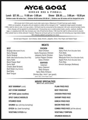 Menu photo 8 AYCE Gogi - VAN NUYS Van Nuys, CA Menu photo 8 AYCE Gogi - VAN NUYS Van Nuys, CA