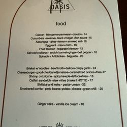 Barryville Oasis - Menu