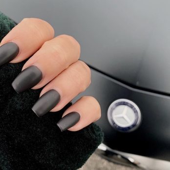 LV Nail Bar - Matte Black Coffin Nails - Waxing Near Me - Naples, Florida LV Nail Bar - Matte Black Coffin Nails - Waxing Near Me - Naples, Florida