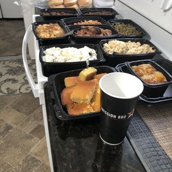 Mission BBQ - 10 person meal! So much food!!! Gotta go back for the peach cobbler! - Barbeque Near Me - Frederick, Maryland