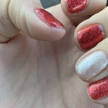 Angel Nails - Gel manicure. So short they hurt, lacking color in places and paint on the skin. - Nail Salons Near Me - Austin, Texas Angel Nails - Gel manicure. So short they hurt, lacking color in places and paint on the skin. - Nail Salons Near Me - Austin, Texas