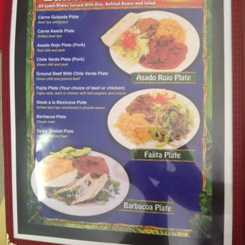 Burrito's Plus - a menu for lunch plates - Mexican Near Me - Hereford, Texas