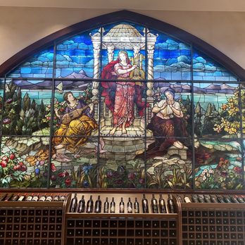 Peju Winery - Stain glass entry inside - Wine Tasting Room Near Me - Rutherford, California Peju Winery - Stain glass entry inside - Wine Tasting Room Near Me - Rutherford, California