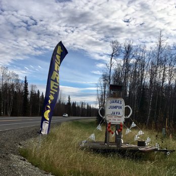Janas Jumpin Java - a sign on the side of the road - Coffee & Tea Near Me - Talkeetna, Alaska Janas Jumpin Java - a sign on the side of the road - Coffee & Tea Near Me - Talkeetna, Alaska