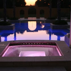 Land Art Landscape Architecture - Swimming Pool with LED lighting designed by L.A.L.A. Swimming Pool Architects, Landscape Lighting Designers.
