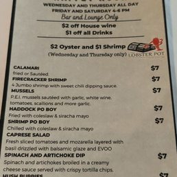 Happy hour menu Happy hour menu