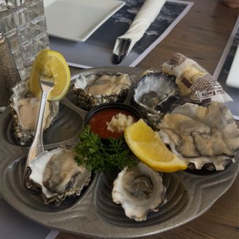 Steve's Steakhouse - Oysters on the Half Shell. As you can see there's 2 TINY oysters that was served - Steakhouses Near Me - Avalon, California