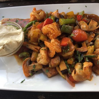 Markt 8 - Gamberoni mit Gemüse und Aioli/ Gamberoni with vegetables and aioli - Bistros Near Me - Hilden, NW Markt 8 - Gamberoni mit Gemüse und Aioli/ Gamberoni with vegetables and aioli - Bistros Near Me - Hilden, NW